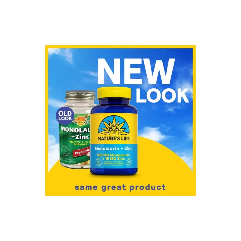 Nature's Life Monolaurin Plus Zinc 936 Mg 90 Cápsulas