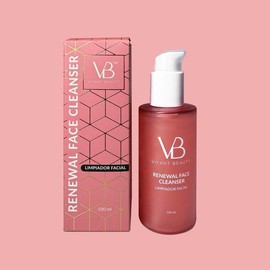 Renewal Facial Cleanser – Limpiador Facial Renovador with Glycolic & Hydroxy Acids, Vitamin C, and Aloe Vera for Deep Skincare Cleansing & Glow