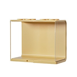 Doll Display Case ABS Transparent Stackable Clear Display Box Toy Storage Stand for Mini Figures Collectibles Large Yellow