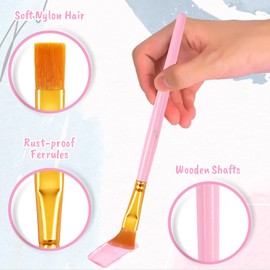 Paint Brushes Bulk, 20 Pcs Nylon Hair Paint Brushes for Acrylic Painting, Craft Paint Brushes Set for Kids Watercolor Face Canvas Detail Painting (Pink)