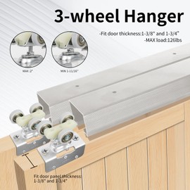 DIYHD 96" Ceiling Mount Bypass Pocket Sliding Hardware Raw Material Box Rail Wardobe Closet Kit (No Door)