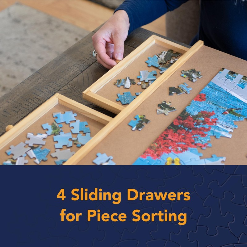 Bits and Pieces Jigsaw Puzzle Board with Drawers, Puzzle Board