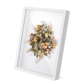 VMUTGA 3D Picture Frame for Filling, 20 x 29 cm, Object Frame, Deep 3 cm, White Picture Frame, Wooden Frame, Square Frame, Display Case Frame for Photos, Dried Flowers, Wedding Bouquet, DIY Artwork,