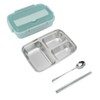 Lunch Box 3 Compartments 304 Stainless Steel Plastic Matching Spoon