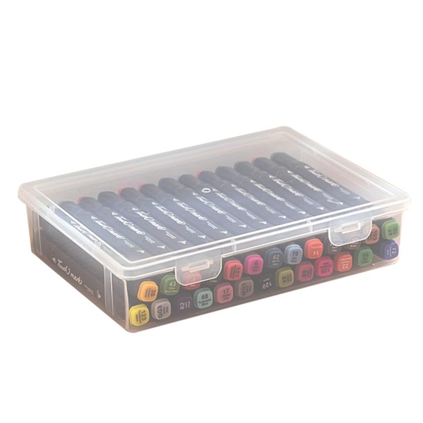 Plastic Storage Container with Latching Lid, Large Pencil Box Clear
