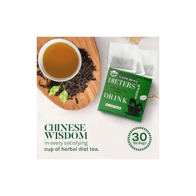 Uncle Lee Tea Verde Chino Dietistas Cafeína Paquete Bolsitas