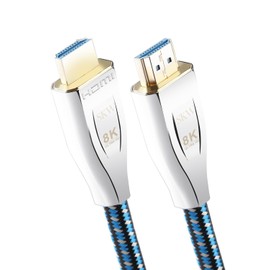 10K 8K Upgraded HDMI Cable 2.1 1m, Ultra High Speed HDMI Cable, Braided Cable, HDMI Cable 48Gbps (8K@60Hz, 4K@120Hz), Support Dynamic HDR 10 eARC 3D, Dolby Atmos Compatible with