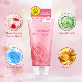 OUPEICHARM Rose Blackhead Cleasing Gel for Face Nose Body,Deep Cleaning,Moisturizing,Oil Contarol,Facial Exfoliating Gel for All Types Skin (6 Oz)