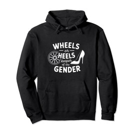 Wheels or Heels Funny Keeper of Gender Baby Reveal Party Pullover Hoodie