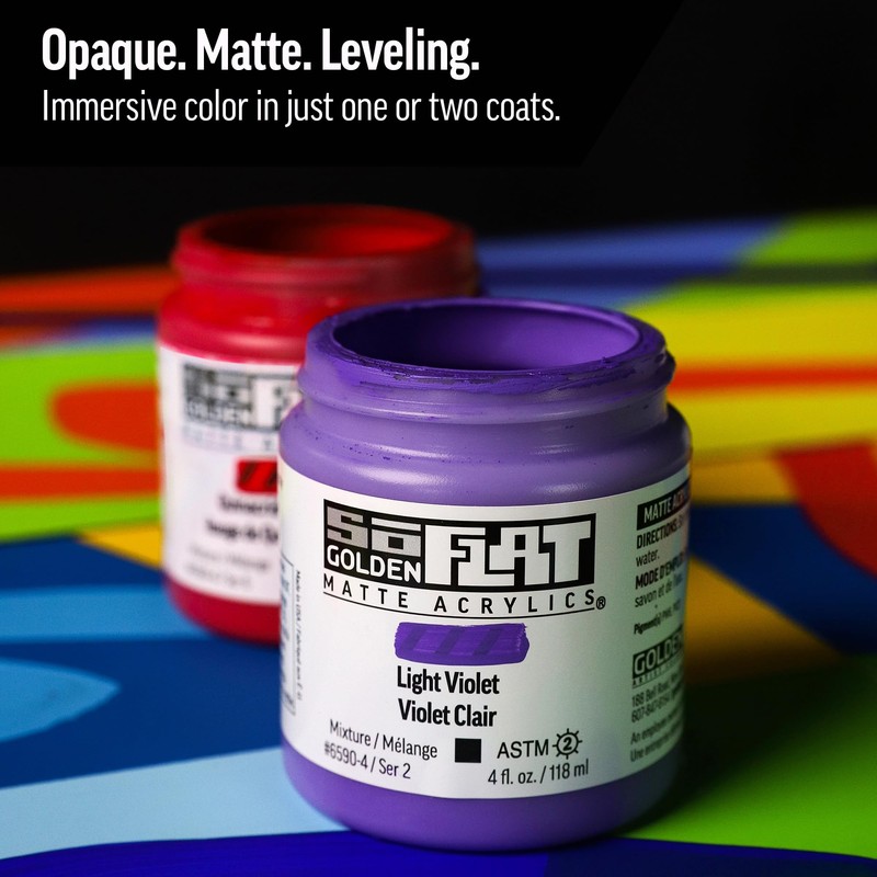 Golden SoFlat Matte Acrylic Paint, 2oz jar, Titanium White (6755-2)