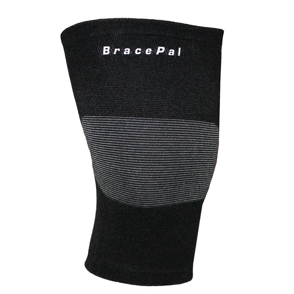 Knee Compression Support Sleeve by BracePal For Fast Pain Relief & Injury Prevention (Medium, Black)