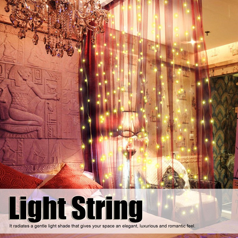 22m String Lights Solar Copper Wire 200LEDs Remote Control Lamp