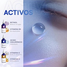 MIST JEWEL Kit sueros faciales Acido Hialurnico, Retinol y Vitamina C  E  Conjunto de serums completo para rejuvenecer, proteger y cuidar el cutis... 