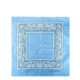 Bandanas 100% Cotton for Women Men Children Unisex with Paisley Pattern Handkerchief Headwear Hair Scarf Collar Wrist Head COD.644, sky blue, One Size