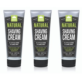 Pacific Shaving Company Natural Shaving Cream - Shea Butter + Vitamin E Shave Cream for Hydrated Sensitive Skin - Clean Formula for a Smooth, Anti-Redness + Irritation-Free Shave Cream (7 Oz, 3 Pack)