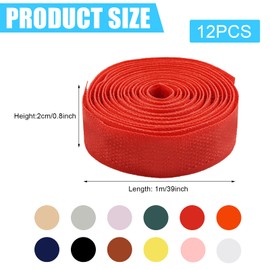 Velcro Tape for Sewing, Velcro Tape, Double-Sided, 1 Metre Velcro for Sewing, Extra Strong Hook Tape and Velcro Tape, Nylon Fabric Tape for Clothing, DIY, Crafts, Fabrics and Clothing, 12 Colours