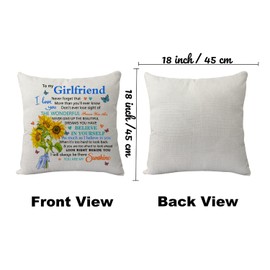 Girlfriend Pillowcase Gift from Boyfriend,Funny Gift for Her Cushion Cover for Birthday Anniversary Xmas Valentine's Day Inspirational Gift to My Girlfriend Never Forget That I Love You Pillow Cover