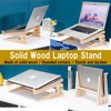 NOELAMOUR Laptop Stand, Vertical Stand, Wood, Easy Assembly, Storage, Improves