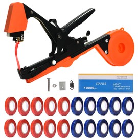 SUCA Plant Tying Machine, Plant Tape Cattle Panels for Garden,Plant Vine Tying Tool with 10000pcs Staples 21 Rolls Tape Plant Tape Gun for Grapes,Tapener (tapetool set1pcs)