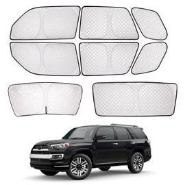 XCBYT 2011-2023 4Runner Window Shades | 6 Layers Thickened Car Window Covers | 2 in 1 Car Full Window Privacy Curtains | 100% Blackout Window Shade and Heat Insulation for Camping Napping (Sliver)