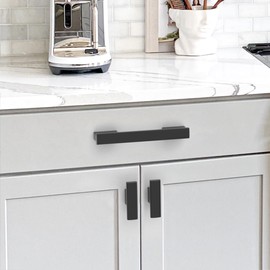 9BUILD 10 Pack 96mm Matte Black Kitchen Handles Cupboard Handles Kitchen Cupboard Handles Cabinet Handles Cupboard Door Handles Drawer Handles Wardrobe Handles EU0029