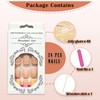 24Pcs Square Press on Nails Short French Tip Simple Nude