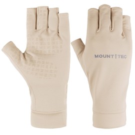 MOUNT TEC Unisex Fingerless Cycling UV Protective Half-Finger Gloves UPF 50+ Sunscreen Glove for Outdoor Sports Driving (Apricot,XL)