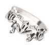 Sterling Silver Three Little Frogs Ring Size 3