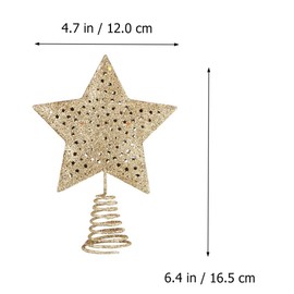 VALICLUD 2 Pieces Christmas Tree Topper, Metal Christmas Tree Topper, Gold Glitter Tree Topper, Christmas Tree Star, Poinsettia Tree Decoration, Christmas Window Table Decoration for Christmas Tree