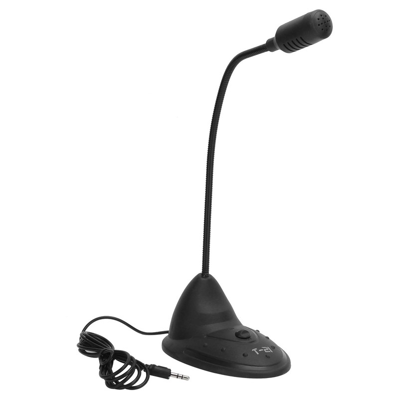 Desktop Computer Microphone, 360° Adjustable Goose Neck Capacitive Microphone, 3.5MM