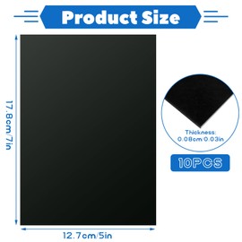 ACXFOND 7x5x1/32inch Anodized Aluminum Sheet Metal, 10 Pack Black Aluminum Plate 0.8mm Thick Engraving Blanks for Laser Engraving DIY Decorative Crafting Home Decoration