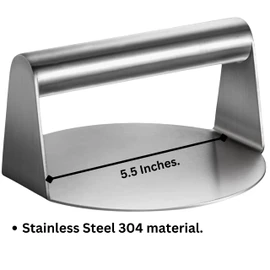 ALTIJARAT INT- Burger Smasher Stainless Steel 304 Material - Smash Burger Press Easy to Use – 5.5 Inch Round Burger Maker - Burger Press for BBQ Steak Grill Cooking (Option 1)