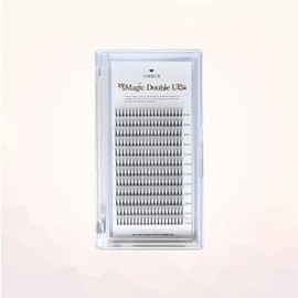Amber Lash Magic Double Up MIX Lash Tray for Professional Eyelash Extension 0.07mm Thickness with Various Curls and MIX length (D Curl)