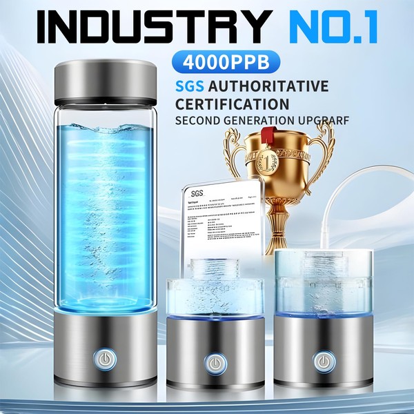 Benustra Hydrogen Water Bottle Generator, 3 in 1 Portable Hydrogen