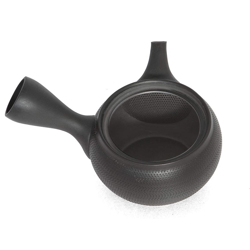 NAOKI TAKEMOTO - Japanese Tea Pot Tsuba Maruba. Black, Tokoname