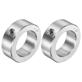 uxcell 2pcs Set Screw Collars 1-3/8" Bore 304 Stainless Steel Shaft Collars, 2-1/8" OD, 3/4" Width Axle Collar Clamp for Linear Rod Shaft Guide