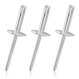 Zorveiio 100Pcs Aluminum Tri-Fold Exploding Pop Rivets 3/16 Large Flange,3/16''x4/5'' Large Head Tri Grip Pop Blind Rivets,Exploding Rivets for Kayak,Automotive & Furniture,Silver