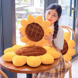 OUKEYI 19.6" Flower Floor Pillow Flower Shape Cushion Cute Seating Pad Sunflower Chair Cushion Oversized Throw Pillowfor Bed Car Couch Chair Sofa Office(50cm/19.6")