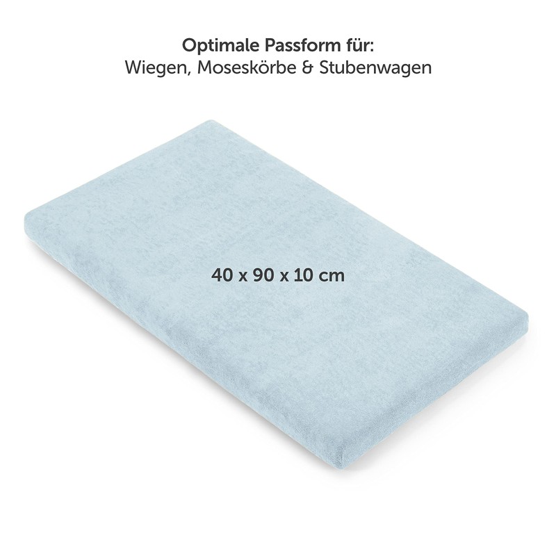 Laleni Set of 2 Terry Fitted Sheets 40 x 90