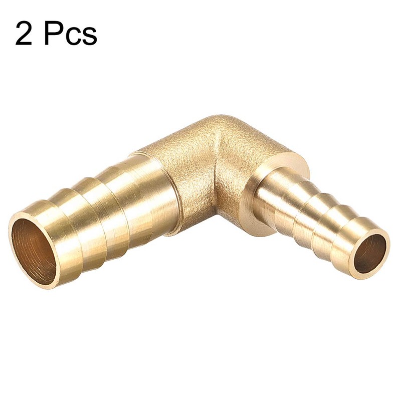 sourcing map 12mm to 8mm Barb Brass Hose Fitting 90