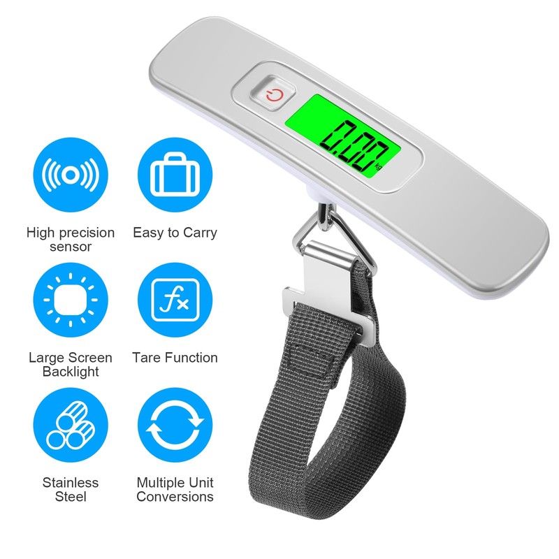 Blendura Digital Luggage Scales with Hooks, White, B