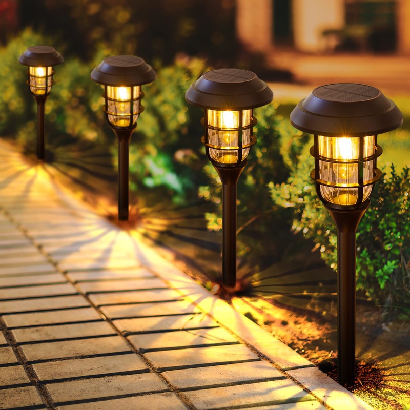 LETMY Solar Pathway Lights Outdoor, 8 Pack Bright Solar Lights