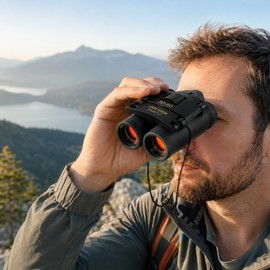 30x60 Compact Binoculars for Outdoor Viewing - HD Mini Telescope with Portable Handheld Design for Travel, Sports and Wildlife Observation