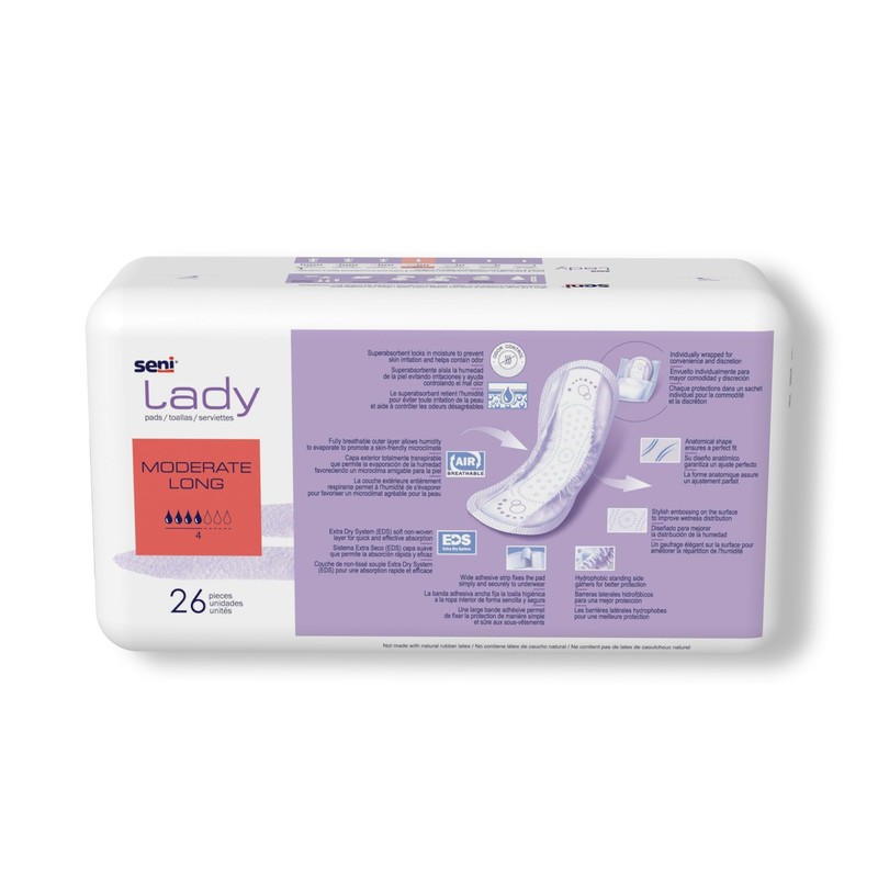 Seni Lady Pads Moderate Long, 6PK/156 pcs