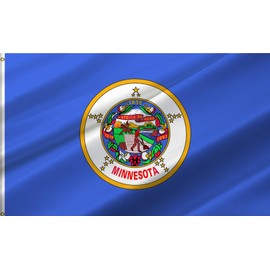 ANCONINE Minnesota State Flag 2x3FT,Minnesota MN Flags with 2 Brass Grommets,Double Stitched and Premium Polyester. (2x3ft)