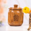 AMERINDIAN Acacia Wood Decorative Cookie Jar – Elegant & Multi-Purpose
