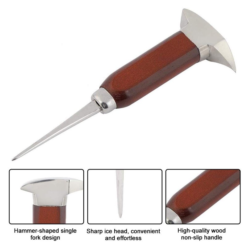Ice Pick Stainless Steel Bartending Pick Chisel Round Bar Ice