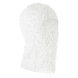 PATIKIL Distressed Balaclava Ski Mask, Balaclava Camo Knitted Face Mask Windproof Full Face Cover for Women Men Outdoor Sports, White