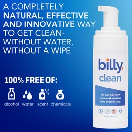 Big Billy Clean 100% Natural No Rinse No Wipe Alcohol Free Hand and Body Soap, Travel Soap, Elderly Soap, Kid Friendly Soap