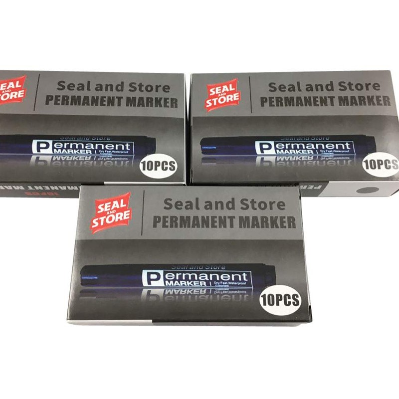 30 Black Permanent Markers Bullet Tip Boxed Black Markers